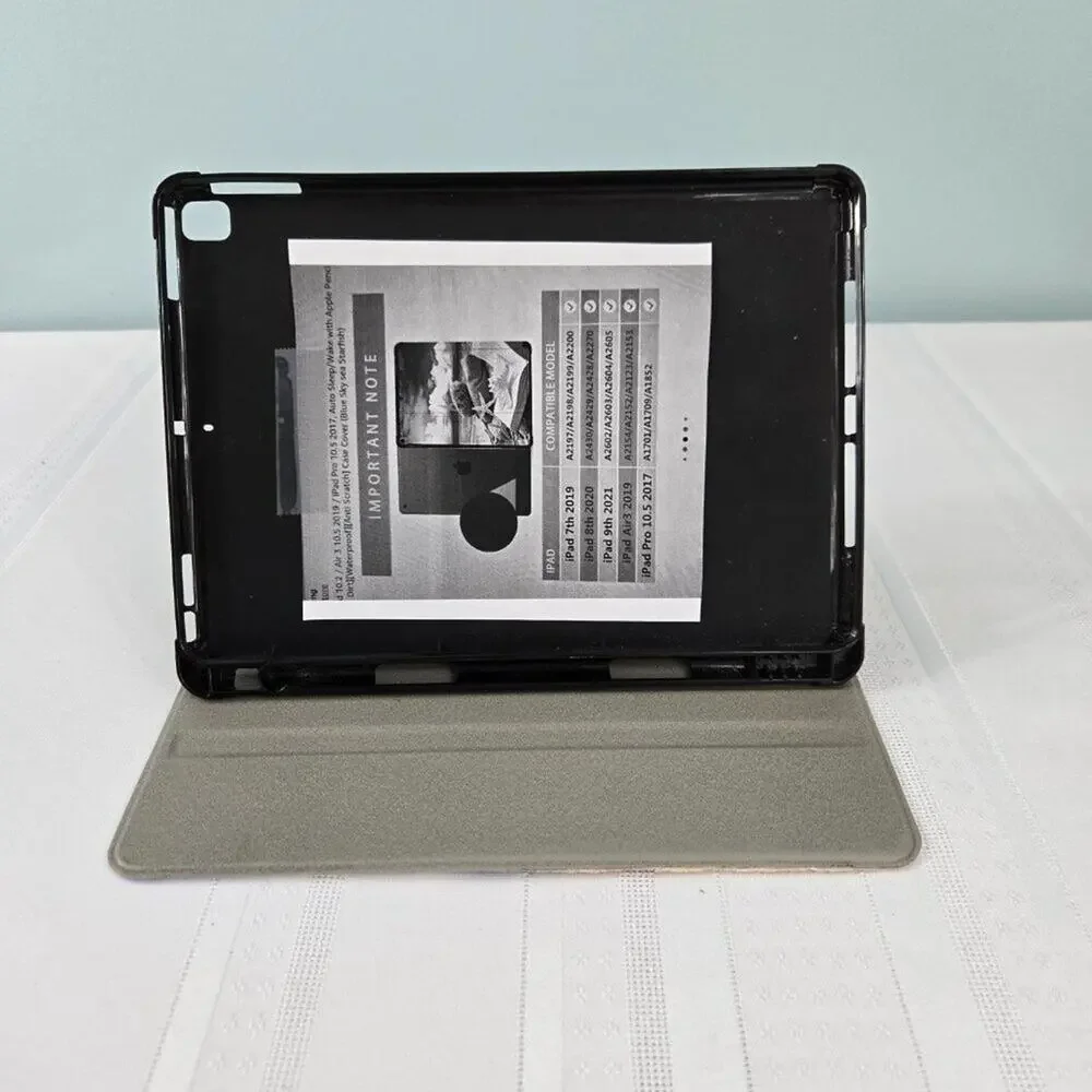 IPad or Air Tablet Case with Auto Sleep/Wake Lid - Beach Theme Front & Back